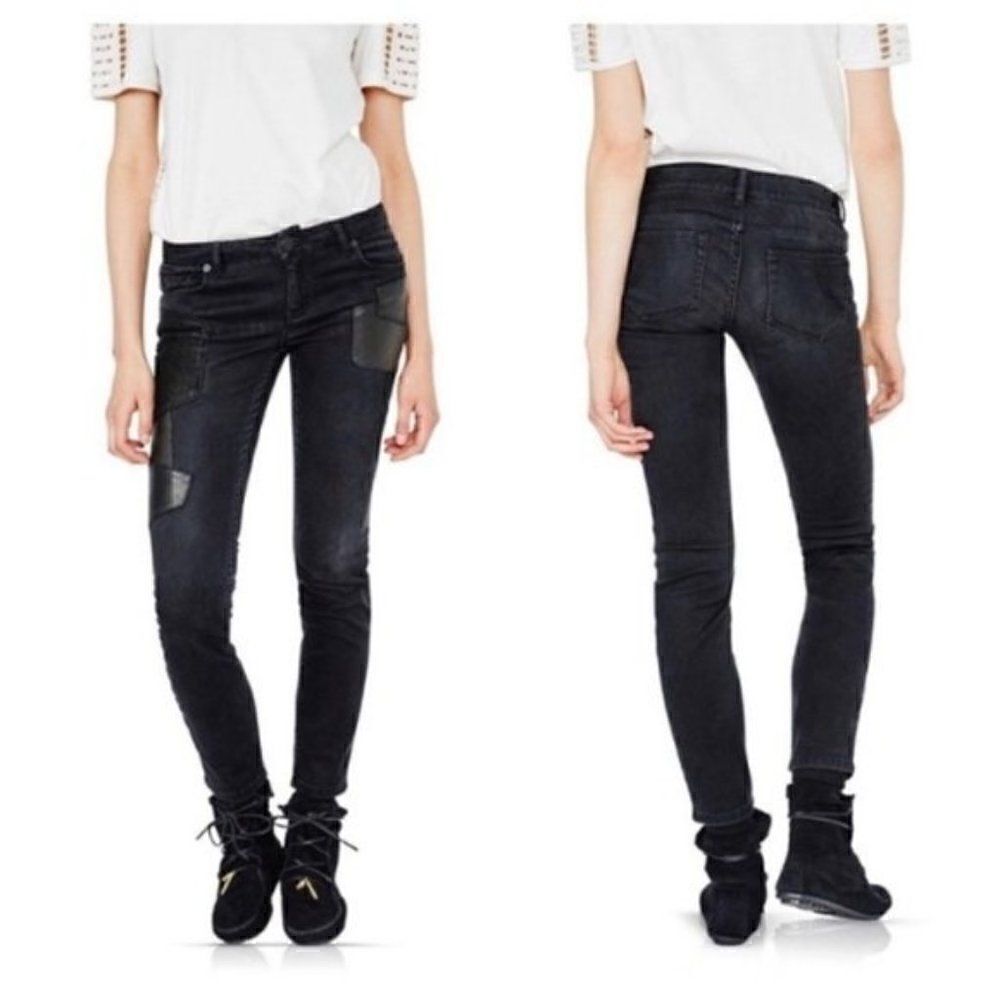 Maje Black Low Rise Slim Skinny Ankle Jeans